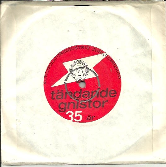 T&auml;ndande gnistor 35 &aring;r - Ackumulatorsindustris  jubileumsskiva ; Letkis 7", mainoslevy